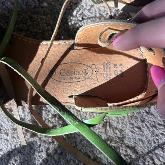 Green Huarache Sandals - Picture 2 of 3